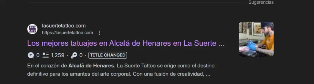 La suerte Tattoo confió en nosotros para que fuesemos su Agencia SEO en Alcalá de Henares