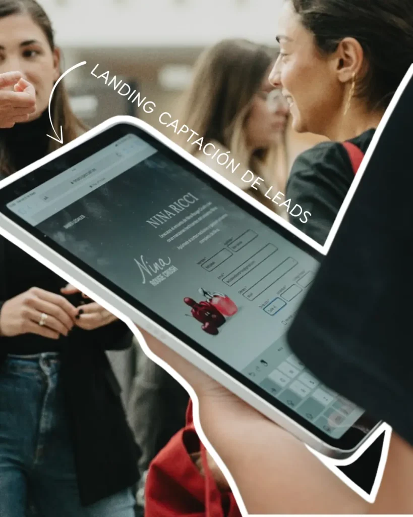 marketing digital vs marketing tradicional, landing page de captación de leads para Nina Ricci