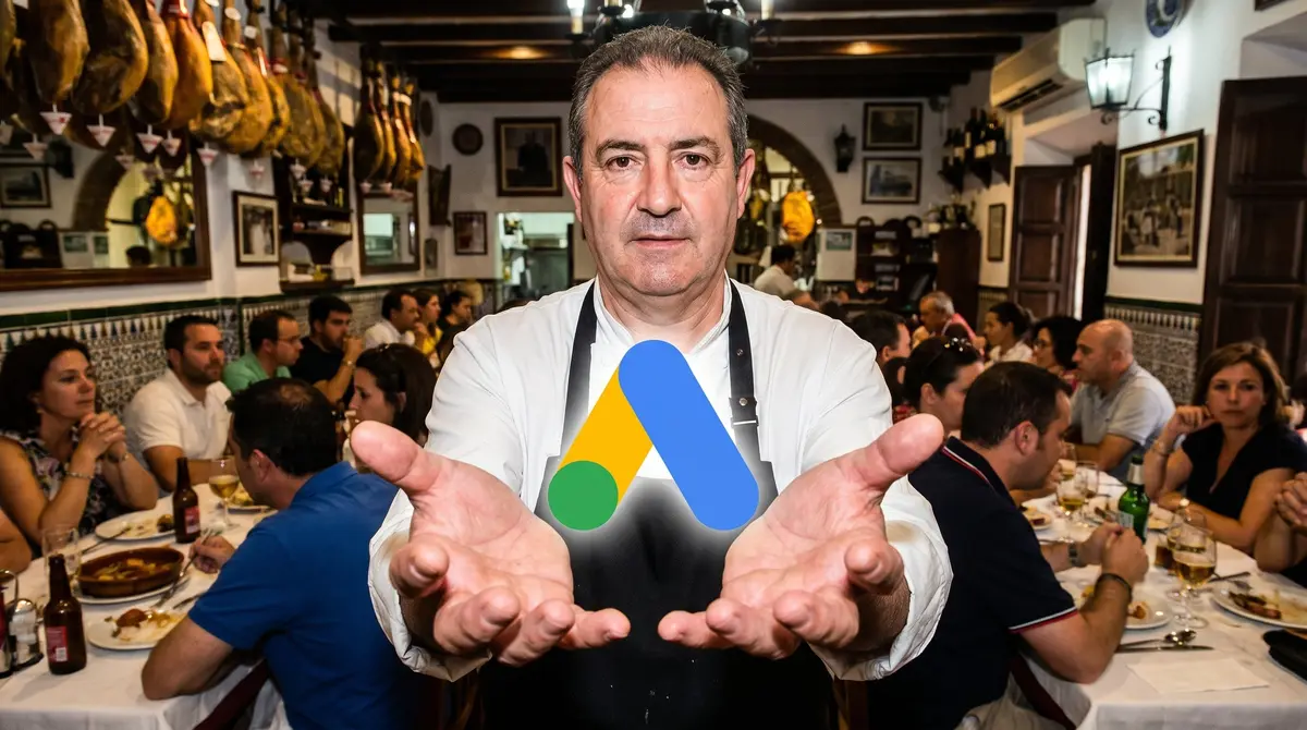Google Ads para restaurantes - chef de asador español utilizando Google Ads para atraer clientes a su restaurante