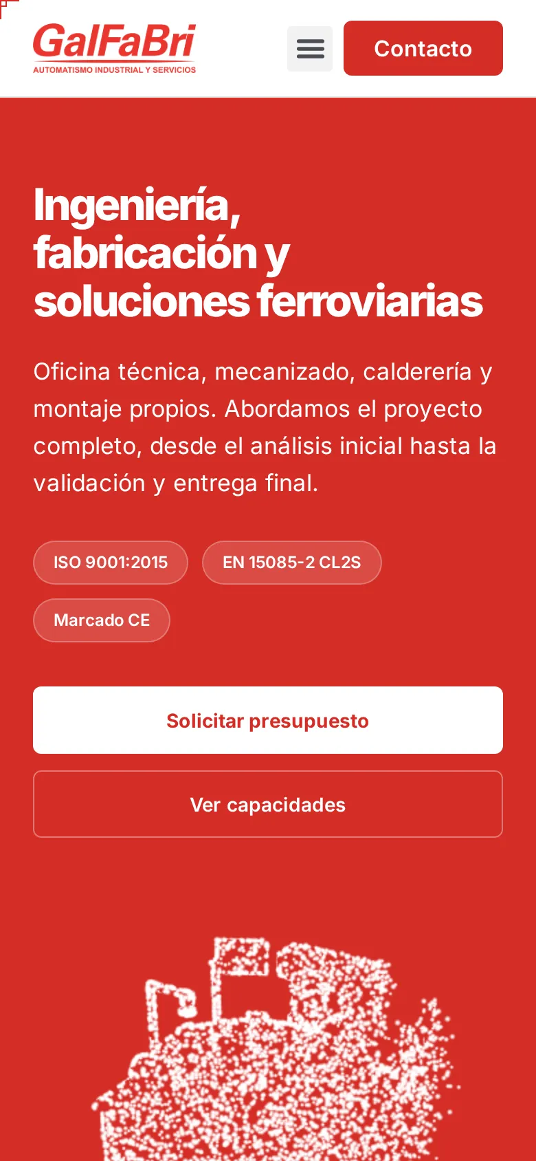 Web de Galfabri en el móvil